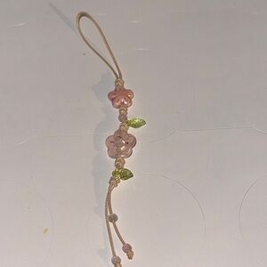 Chinese Pink Floral Beaded Charm hair accessories